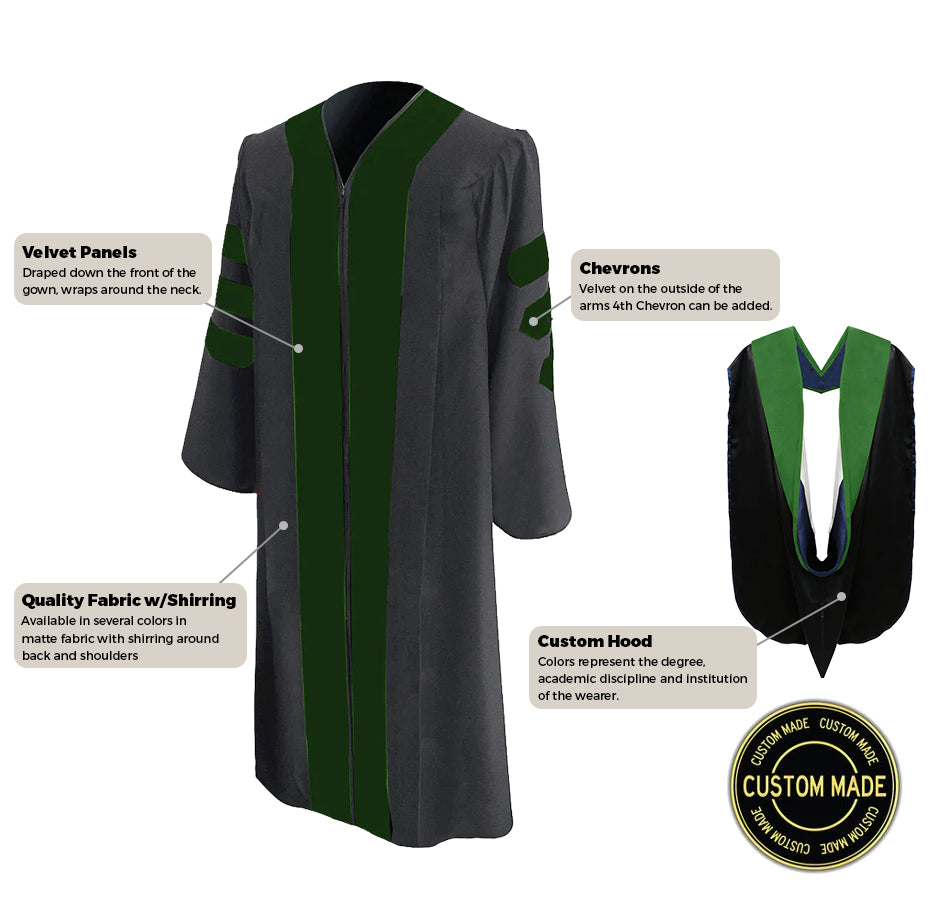 Matte Black Associates Gown & Hood Package – Graduation Attire